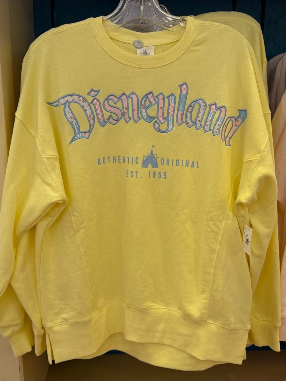 2026 Disneyland Butter Yellow Sweatshirt Pullover Patchwork Authentic original